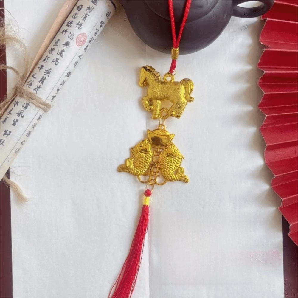 Year of Horse Chinese New Year Pendant Lucky Charm Zodiac Bonsai Hanging Decoration Wall Hanging Ornament Car Decor