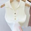 Casual Solid Color Sexy Commuting Sweet Button Lapel Vest For Women