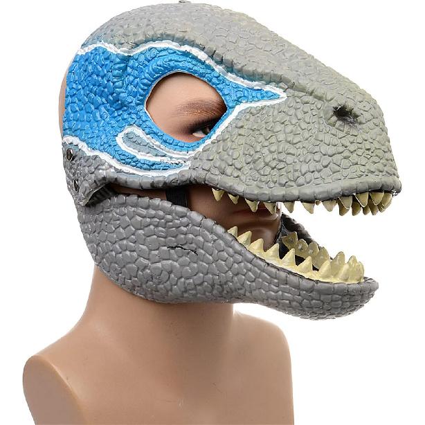 Dino Mask with Moving Jaw, Eye-catching Latex Dinosaur Dress Up Mask, Halloween Dinosaur Party Masquerade Mask