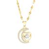 Copper Micro-inlaid Zircon Moon Love Smart Pendant Necklace Temperament Light Luxury Niche Design Sense