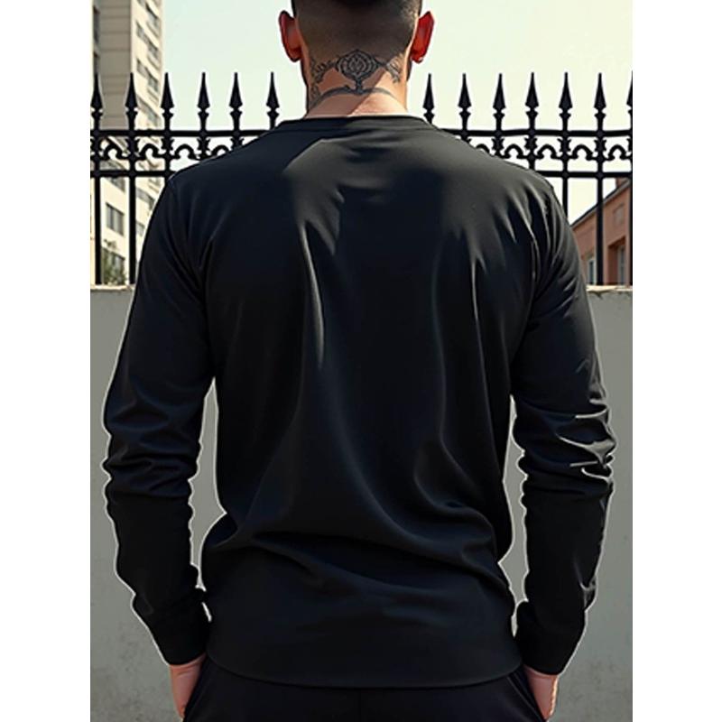 Mock Neck Long Sleeve Men's Polyester Set Shorts 2 Piece Athletic Outfit