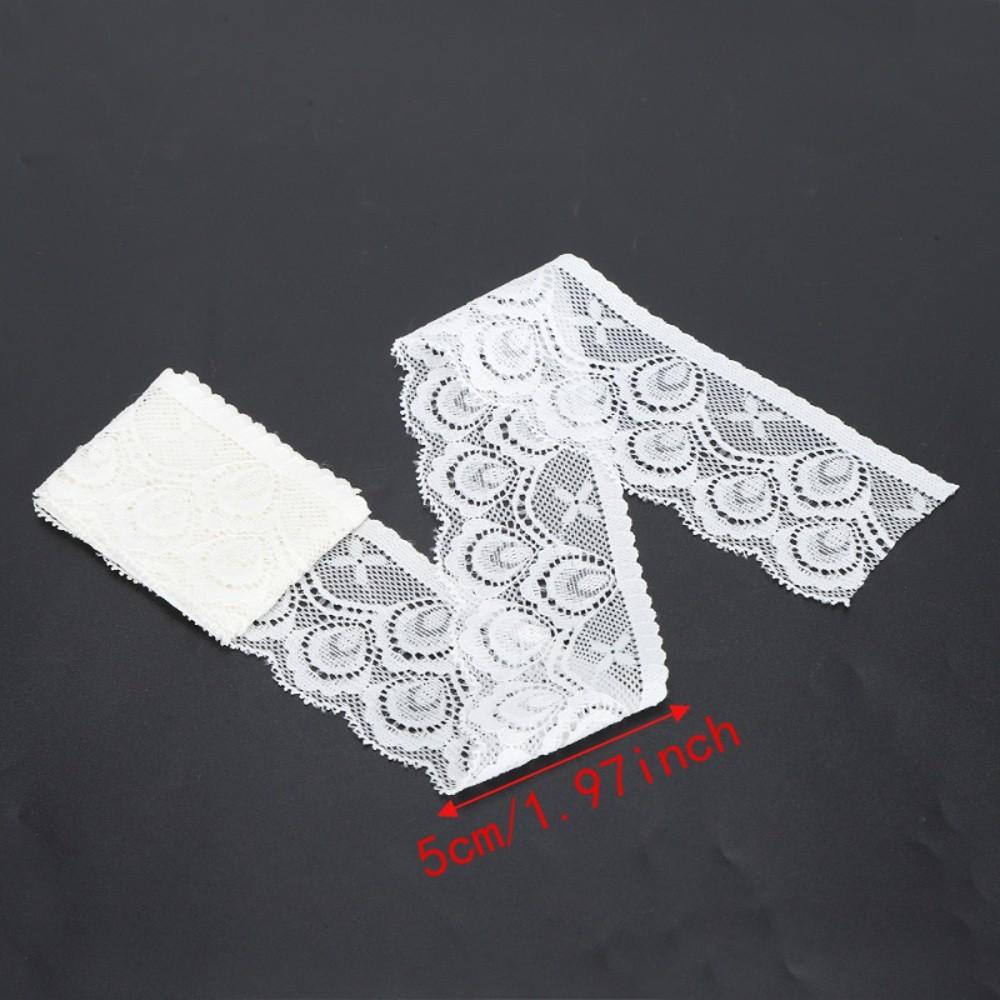 1pcs Decorative 5cm Wide Lace Trim White Serrated Edge Elastic Ribbon Stretchy Fabric For Crafting