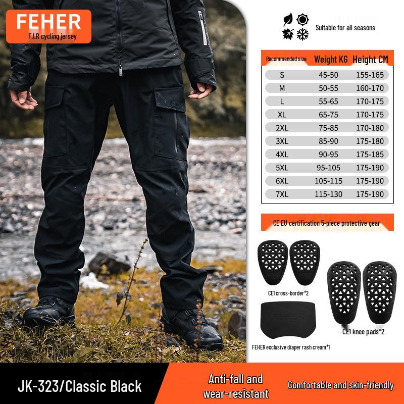 

Мотоциклетные брюки карго FEHER: Всесезонная, противопадежная экипировка для езды 7XL