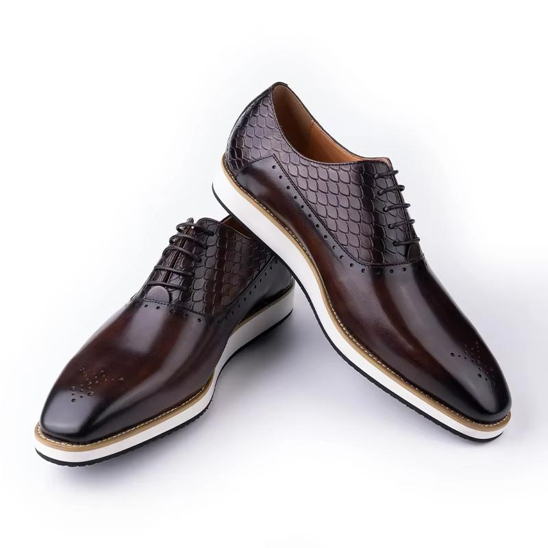 Fashion Leather Men Shoes Formal Business Comfortable Lace Up Leisure Shoes Casual EVA Rubber Bottom Fashion Sneaker Oxfords Man Shoes