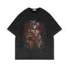 Trending Super Saiyan Vintage Washed Cotton Oversized T Shirt Anime Print Tee for Men Women