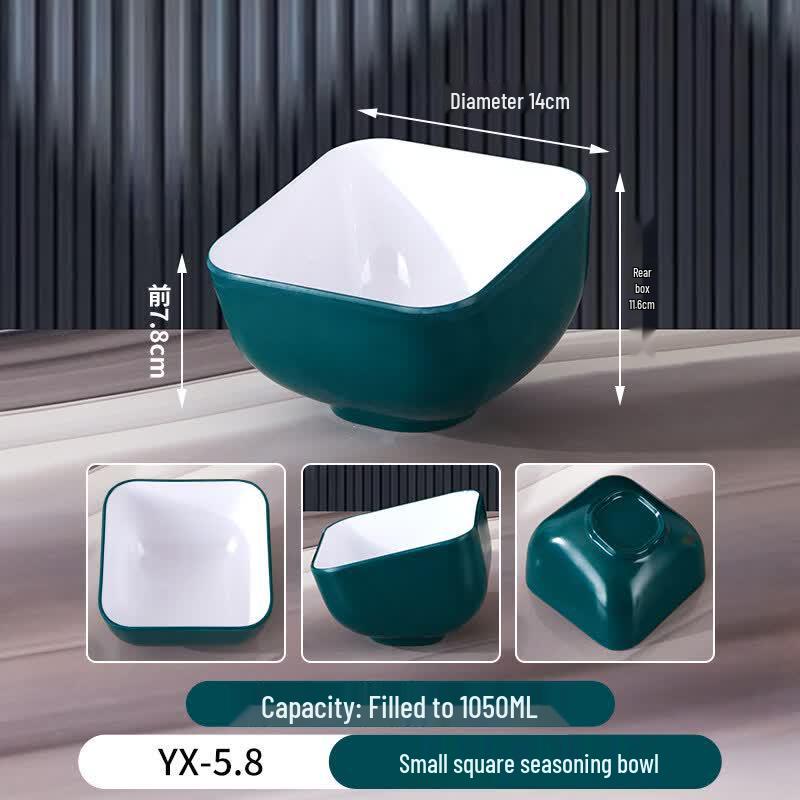 LIEI Small Square Plastic Condiment Bowls, Set of 4