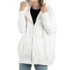 Dolman Sleeve Long Hoodie with Solid Long Sleeve Loungewear for and Korean Harajuku Style [iito.seasons] Women's Loose-Fitting Hoodie, Length, Zip-Up