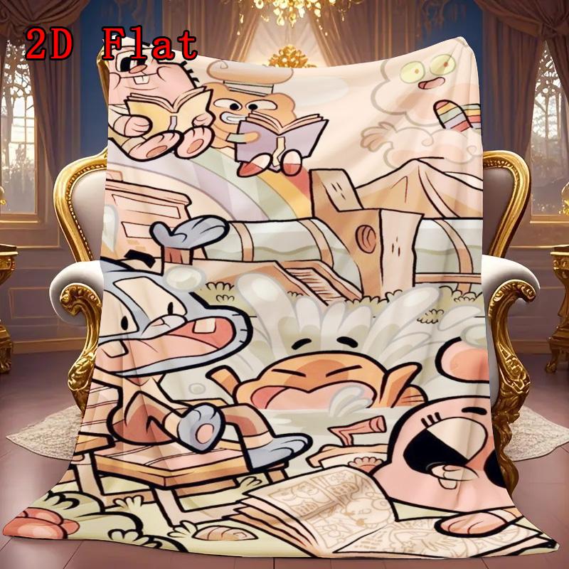The Amazing World of Gumball 2D Flat Pattern Flannel Blanket High Quality All Seasons Warmth and Comfort Perfect for Christmas Gifts.MMT0918346