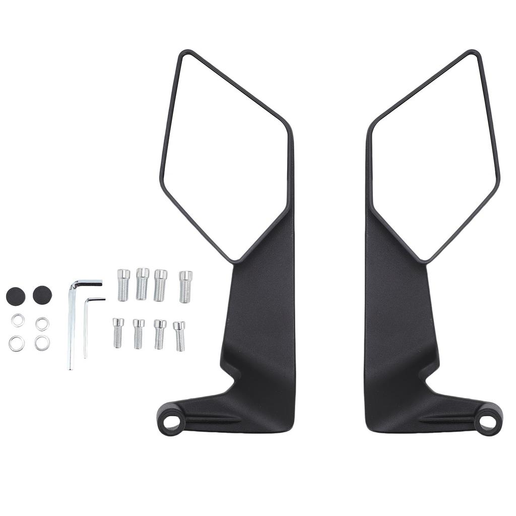 Motorcycle Wind Wing Side Rearview Mirrors Aluminium Alloy Adjustable 360 Degrees  Rotating Rear View Mirrors