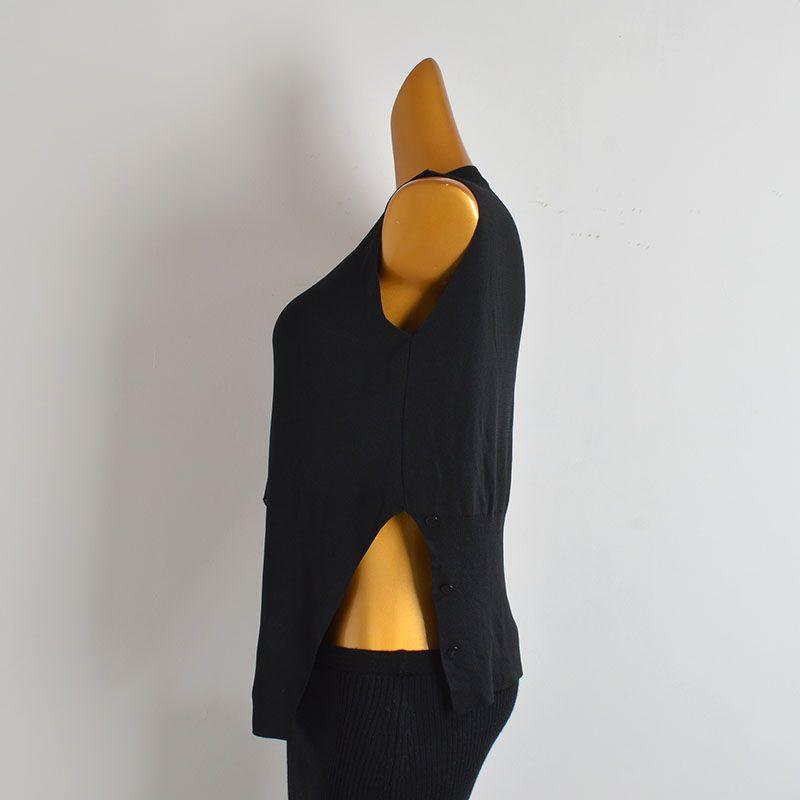 Sexy Sexy round Neck Stylish Cross Breasted Ice Silk Sweater Women's Summer Vest Unique Chic Tops