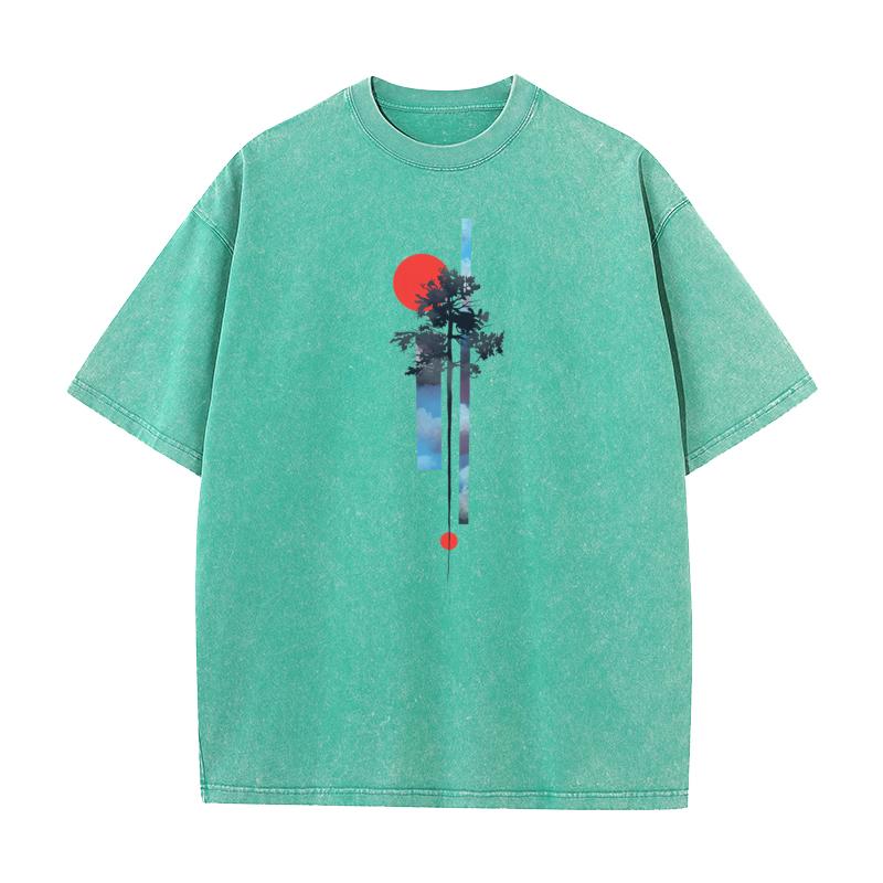 Tops Tees Abstract Natural Mother Day Short Sleeve Cotton Crew Neck Mens Washed T Shirt Printed Washed Tops Shirt Cute