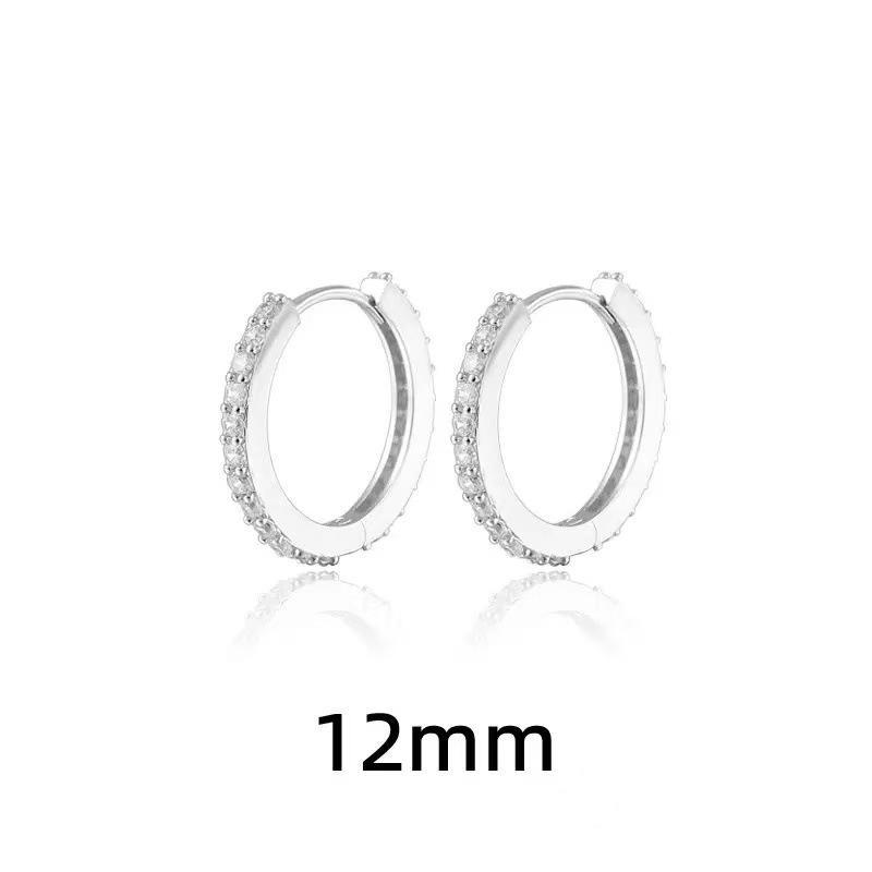 2Pcs/Pair Tarnish-Resistant Metal Crystal Zirconia Hoop Earrings Gold Silver Color Huggie Cartilage Earring Piercing Jewelry