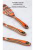 Colored Wooden Kitchen Set: Non-stick Ladle, Strainer, and Spatula.