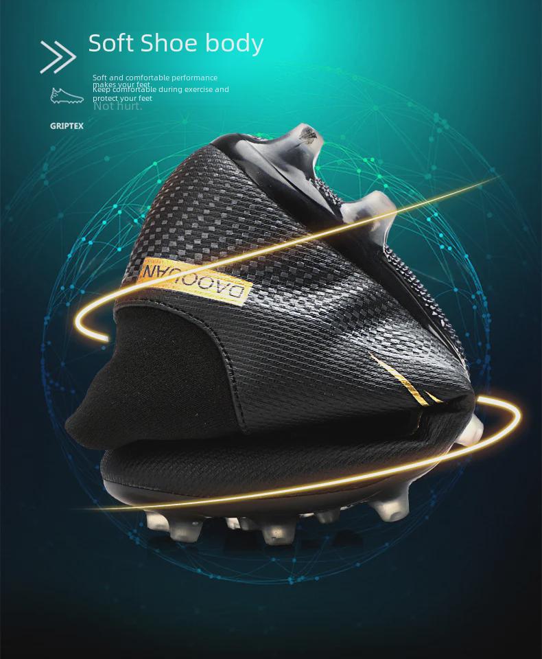 C Ronaldo Boys' High Top AG Football Shoes - Breathable, Neymar Style, Mandarin Duck Design, for Students