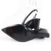 Hermes Pumps Antim 55 Slingbacks aus Leder mit spitzer Zehenpartie schwarzes Leder Damen 36 Gebraucht