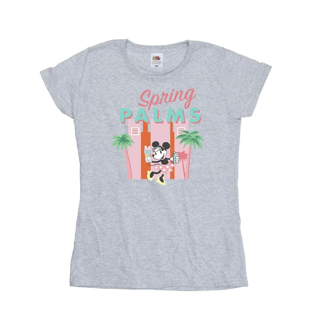Disney Womens/Ladies Minnie Mouse Spring Palms Cotton T-Shirt