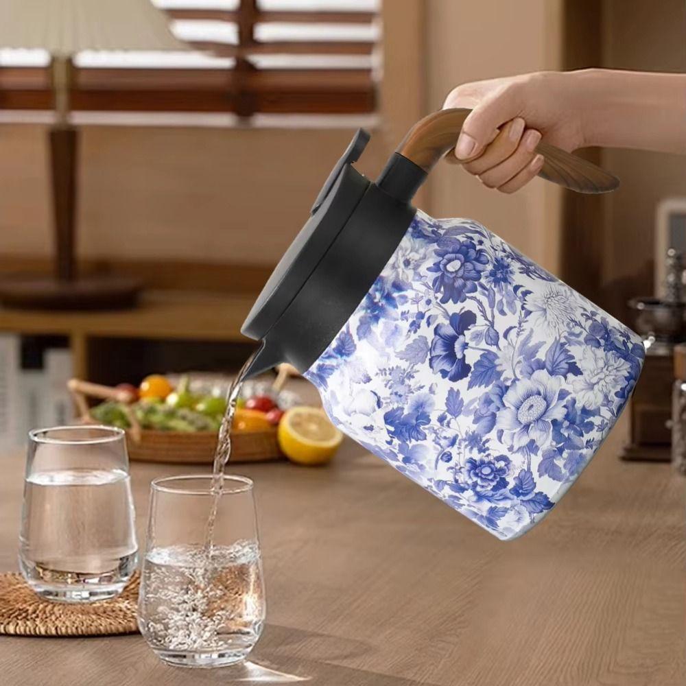 Stainless Steel Vintage Floral Tea Thermos Drip-Proof Mini Hot Tea Pot Stewed Tea Maker  Kitchen