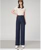 Dark Blue Wash-Free Tencel Wide-Leg Jeans - 2025 Autumn/Winter High-Waisted Casual Straight Leg Trousers