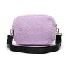 MLB Lambswool Series LA Dodgers Logo Camera Bag Women Shoulder Bag Purple Pink 3ACRS0316-07LDL