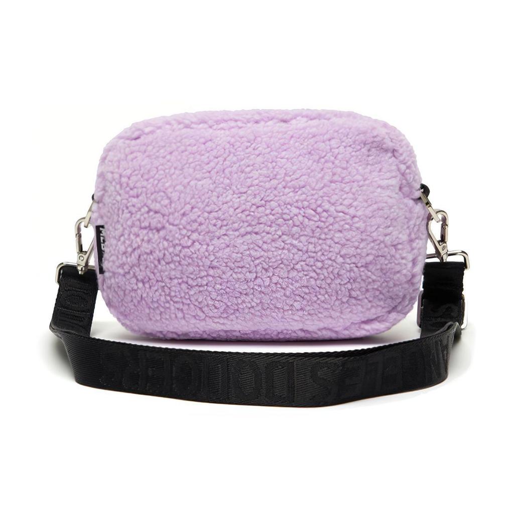 MLB Lambswool Series LA Dodgers Logo Camera Bag Women Shoulder Bag Purple Pink 3ACRS0316-07LDL