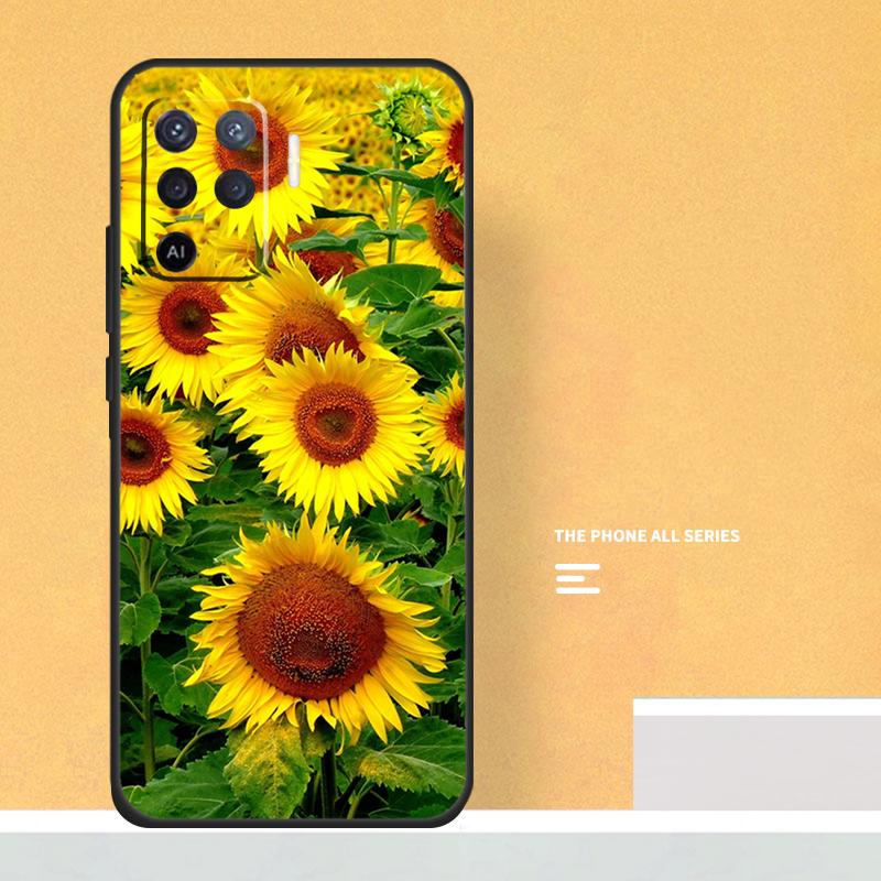 Sunflower  Floral Case For Oppo A74 A94 A54 A15 A17 A57 A6 A5 Pro A16 A76 A96 A40 A60 A80 A18 A38 A58 A78 A98