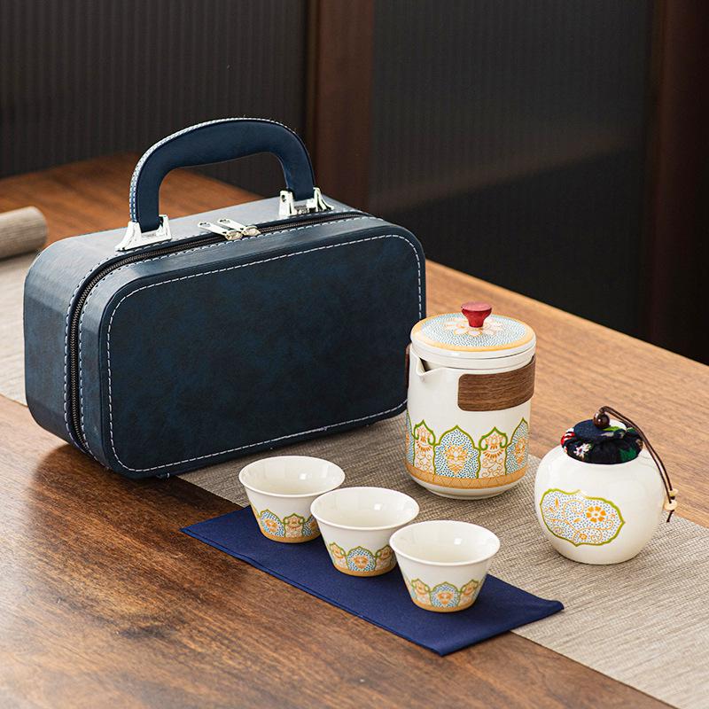 Portable Kung Fu Tea Set with Custom Logo - Ideal for Festivals, Corporate Gifts, and Outdoor Use