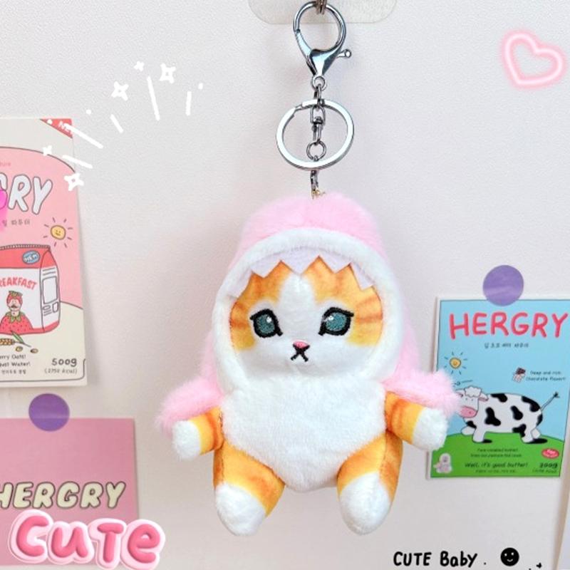 Niedliche Hai Katze Plüschtier Cartoon Kätzchen Anhänger Weiche Stoffpuppe Schlüsselanhänger Auto Schlüsselring Rucksack Taschen Dekoration Freund Geschenk