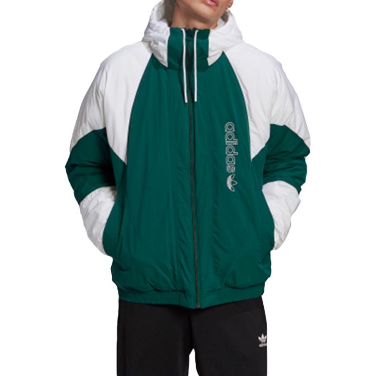 Adidas Retro Sports Patchwork Cotton Jacket Men Jackets Green GE1302