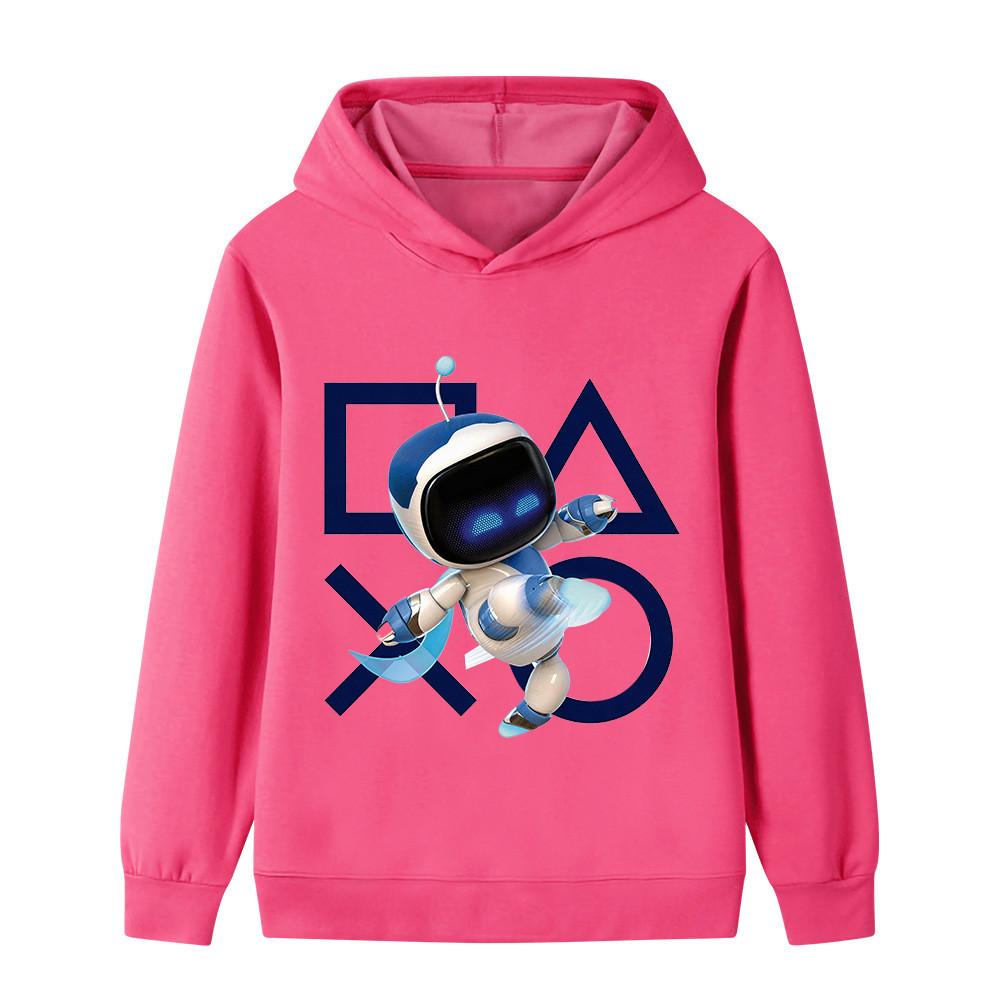 B1338 Kids Boys Girls Astro Bot Printed Casual Long Sleeves Hoodie