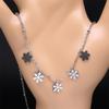 Trendy Snow Flower Snowflake Charm Necklace for Women Stainless Steel Silver Color Snowflake Chain Christmas Gift Jewelry