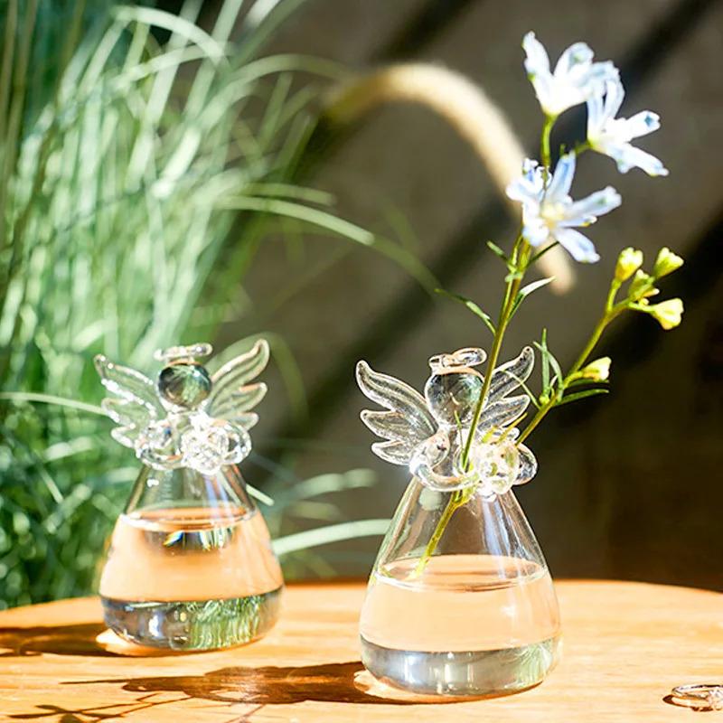 Glass Hydroponic Vase, Suitable for Wedding Decorations, Angel Hydroponic Vase, Floral Decorations, Flower Arrangement Vessels