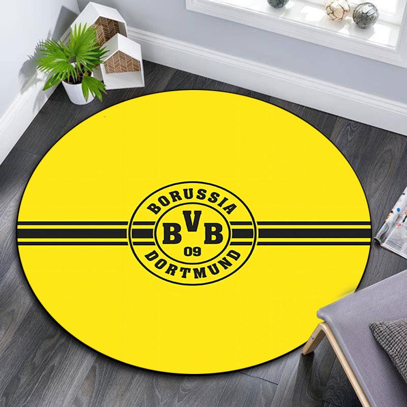 Borussia Dortmund2,Runder Teppich,Teppich für Wohnzimmer Schlafzimmer Sofa Spielzimmer Dekor,Rutschfeste Bodenmatte