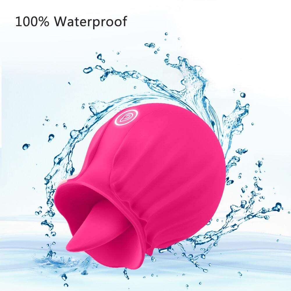 Rose 10 Vibrating Tongue Licking Vibrator Clitoris G-spot Stimulator Pussy Licker Masturbator Adult Couple Female Porn Sex Toys