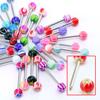 30 Pcs Multicolor Tounge Rings Bars 316L Surgical Steel Barbell Body Piercing Jewelry