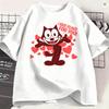 Ffelixs Black Cat Unisexs T Shirt Alien Abduction Vintage Tees Short Sleeve Crew Neck Tshirts Cotton Plus Size Clothing