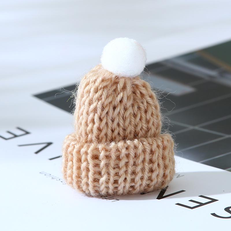 Korean Style Knitted Wool Hat with DIY Pompom Decoration - Mini Christmas Accessory