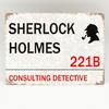 1pSherlock Holmes Metal Sign London Door Study Vintage Plaque 221B Baker Street Metal Sign Es TinSignEUa11628