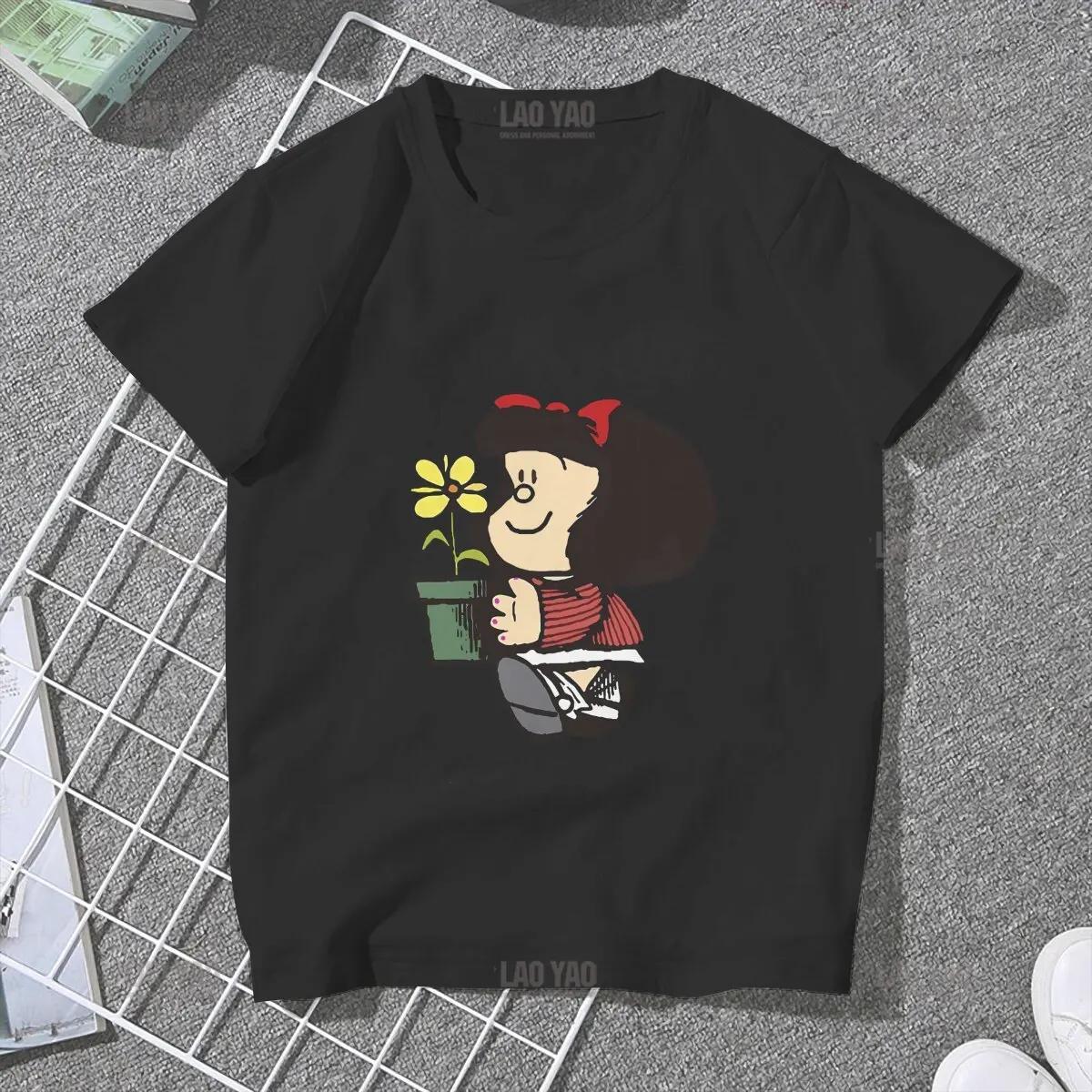 

Kawaii Things Are Taken Care of Women TShirt Mafalda Cartoon Girls Y2k Basic Tops O-neck Polyester Male T Shirt Humor Gift 4XL