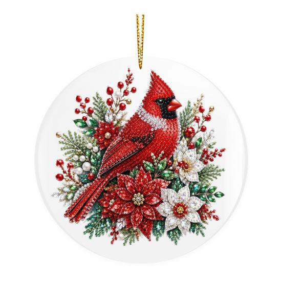 Acrylic Holiday Hanging Ornaments Christmas Ornament, Double Side Printed Santa Pendant for Tree Window, Personalized Gift Tags 2D Flat Festive Decor