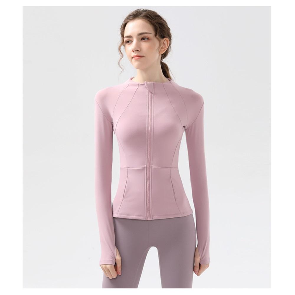 New Style, Fleece-lined Sports Fitness Yoga Jacket With A Stand Collar, Zipper, Quick-dry, Breathable, Running, Long-sleeved, Slim-fitting Outerwear