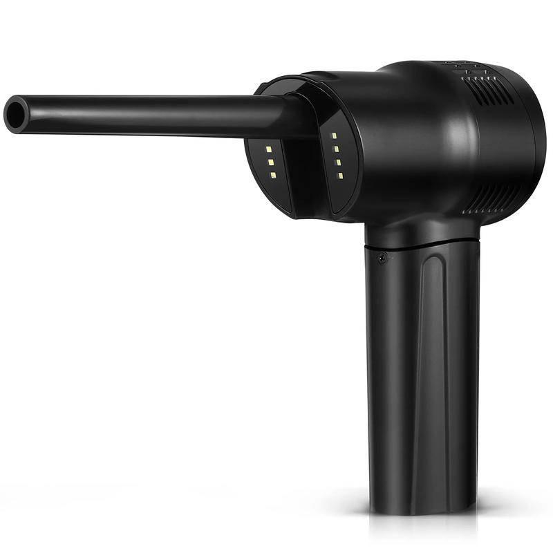 40000RPM Wireless Compressed Air Duster Portable Strong Powerful Keyboard Cleaner Black Household Computer Cleaning Air Blower