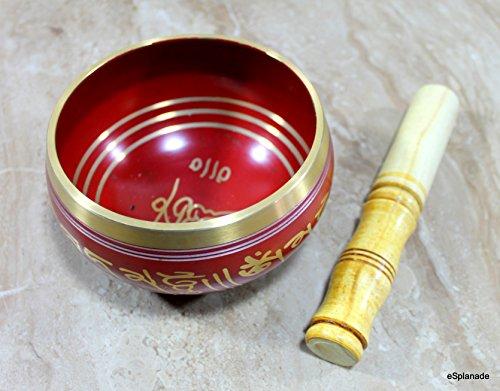 eSplanade 6-inch Singing Bowl, Tibetan Buddhist Prayer Instrument with Striker Stick | Om Bell | Om Bowl | Meditation Bowl | Music Therapy Standard Re