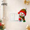 Creative Seasonal Stickers Christmas Snowman Switch Sticker Removable Decorative PVC Decal Cute Bedroom Wall Cartoon Art for Holiday Atmosphere