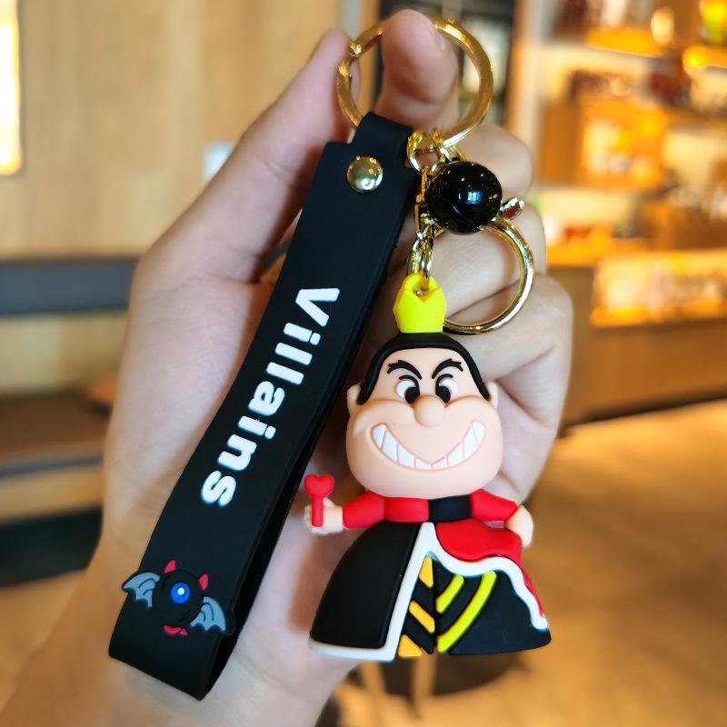 Cute Cartoon Witch Silicone Keychain Pendant Doll - Evil Villain Design for Car Keys and Bag Ornament