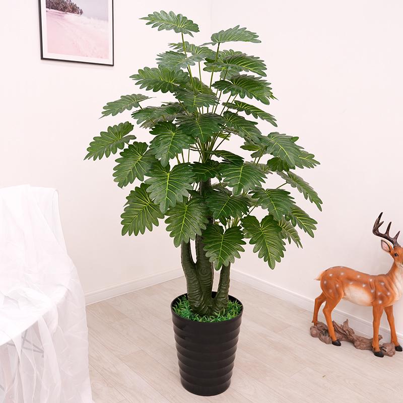 Große künstliche Fischschwanzpalme als Zimmerpflanze | Indoor-Kunstgrün für die Wohnzimmerdekoration