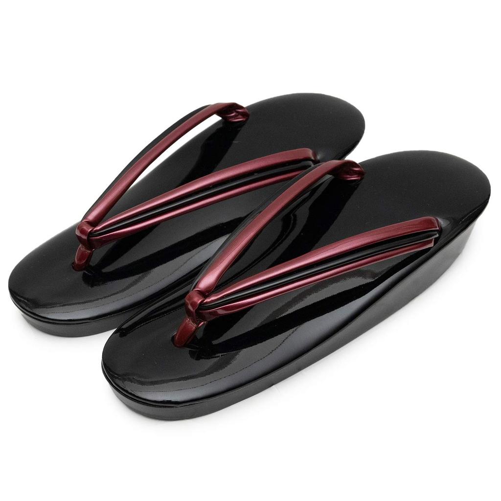 Zori Pearl Enamel Urethane Sole Japanese Shoe [KYOETSU] Japanese-made Women's Sandals, Finish, (01. Black, Size, Adult, Alphabet, M)