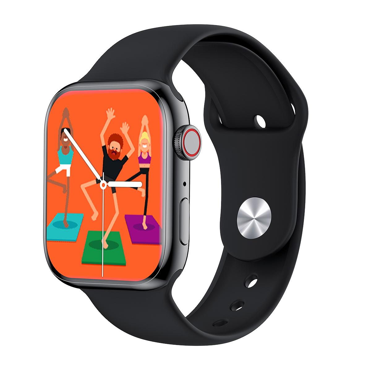 

YurKem Смарт-часы IOW Series 7 NFC GPS Спортивный трекер Bluetooth Вызов Беспроводная зарядка Смарт-браслет Мониторинг сердечного ритма Мужчины Женщины Смарт-часы чёрный