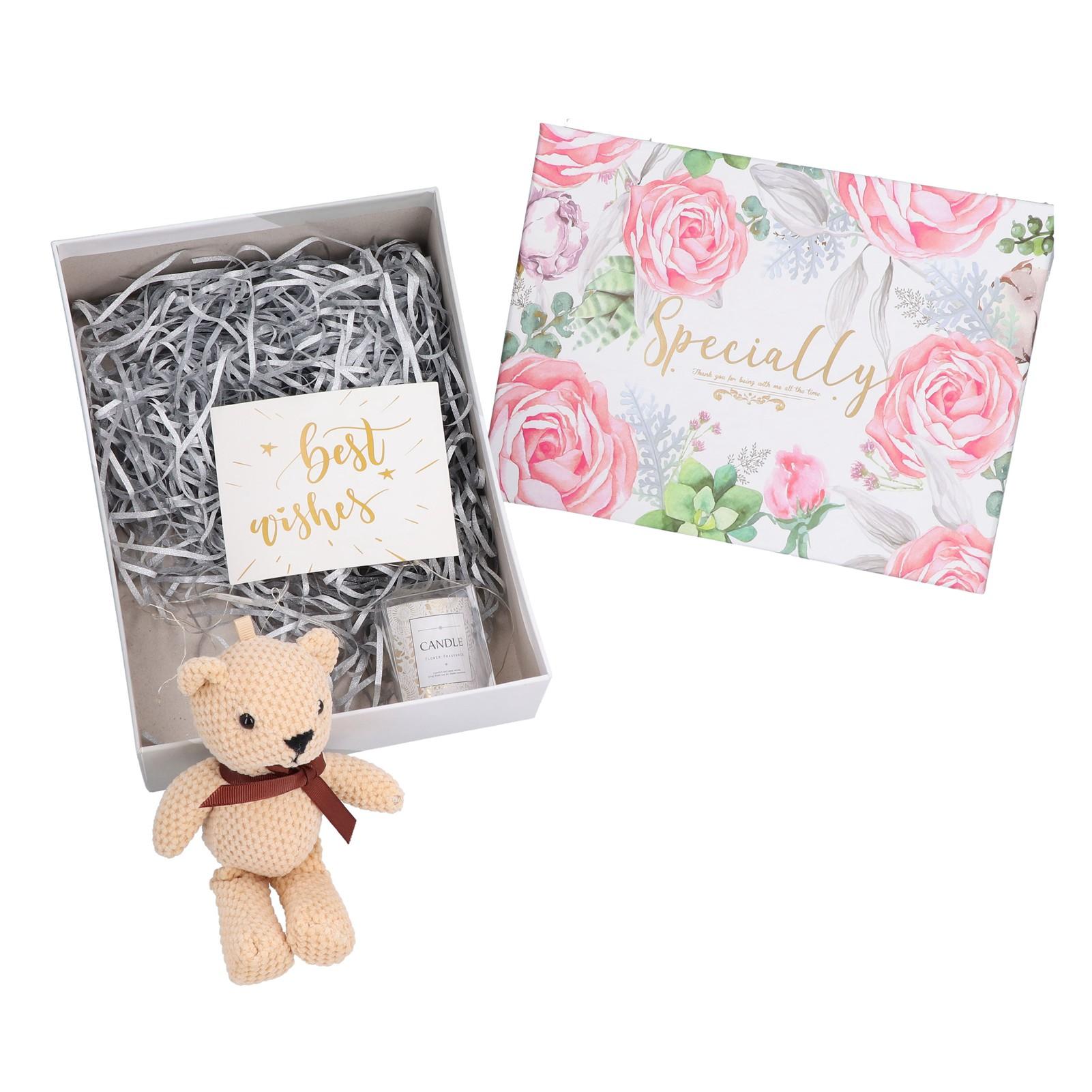 Birthday Gift Set Plush Bear Doll Gift Box Set for Wedding Party Anniversary Engagement