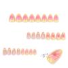 Long Wear French Artificial Nail 3D Flower Detail Yellow Coral Blend Easy Application Durability ABS Materials