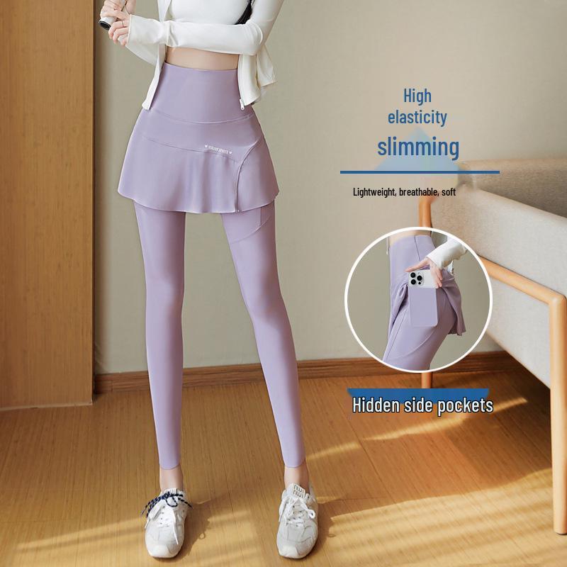 

Yoga Pocket Skirt Shorts: High Waist, Tummy Control, Hip-Covering Sportswear for Women L